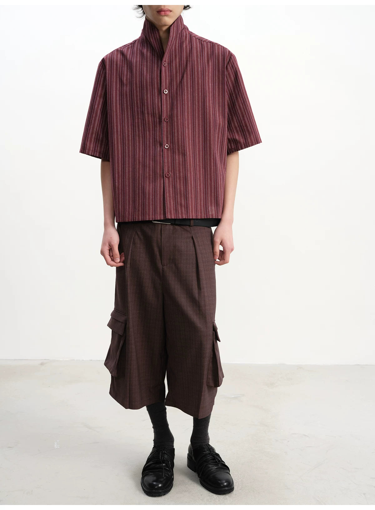 JCAESAR Striped Breathable Short-sleeved Shirt