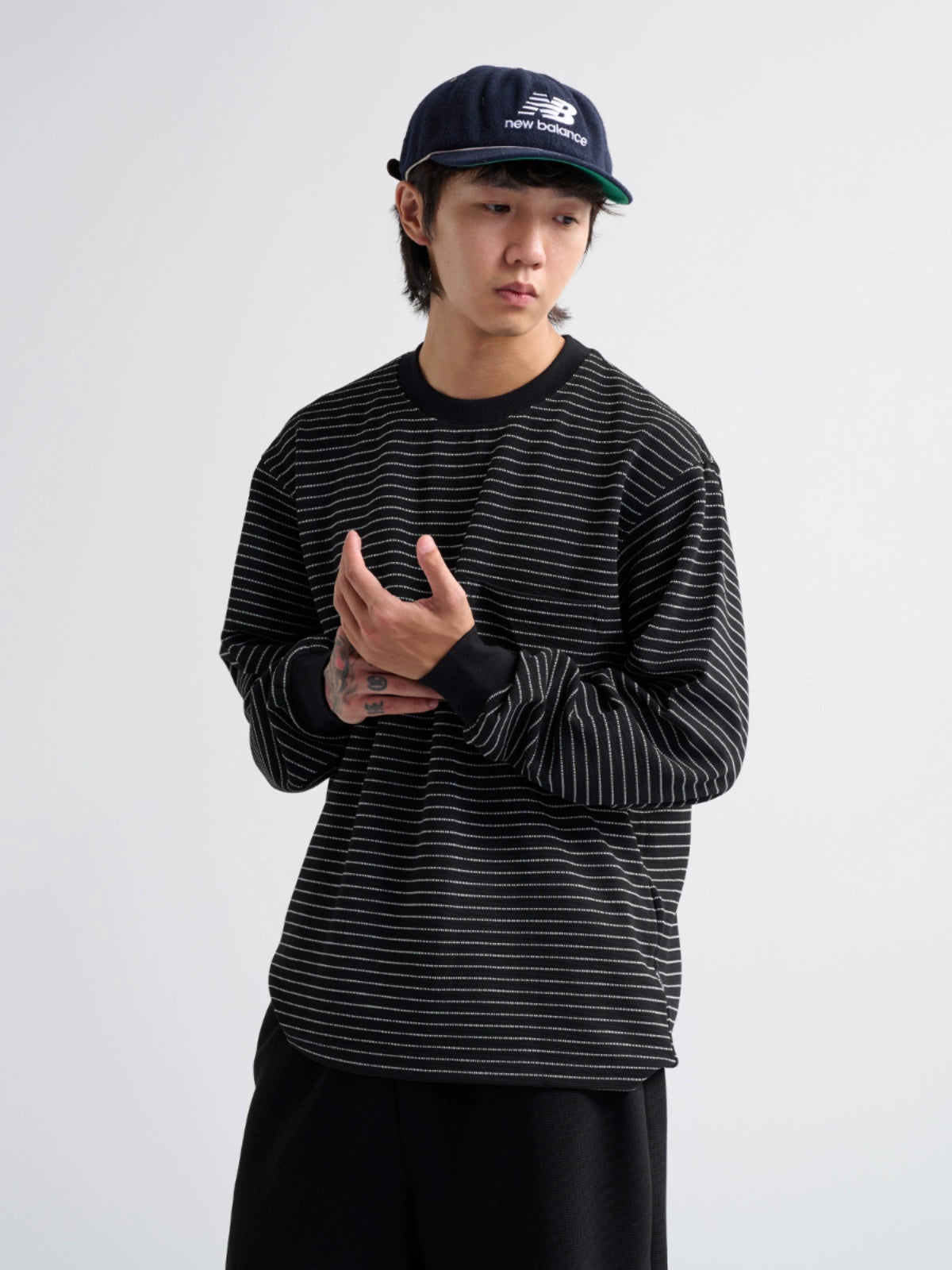 NUMBERSALT Casual Vintage Trend Loose Striped Long Sleeve