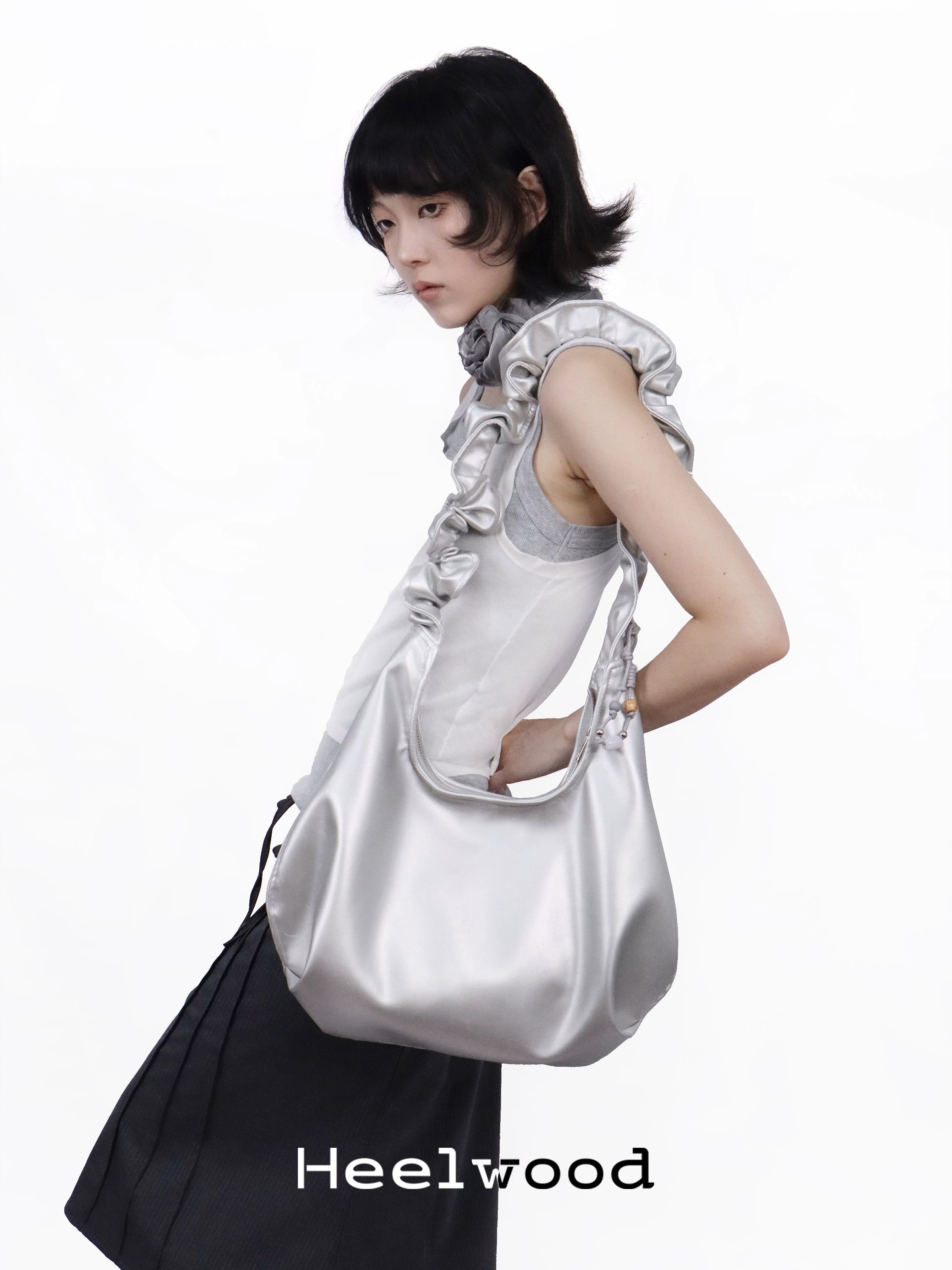 Heelwood Pleated Tote Shoulder Messenger Bag