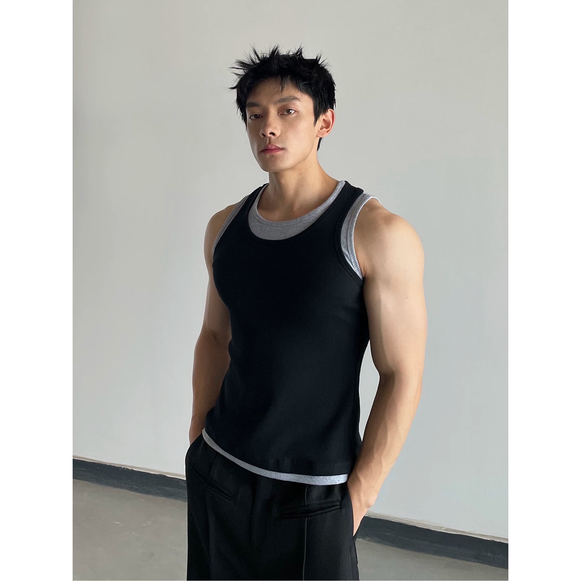 DAY NY I-shaped Fake Two-piece Slim-fit Vest
