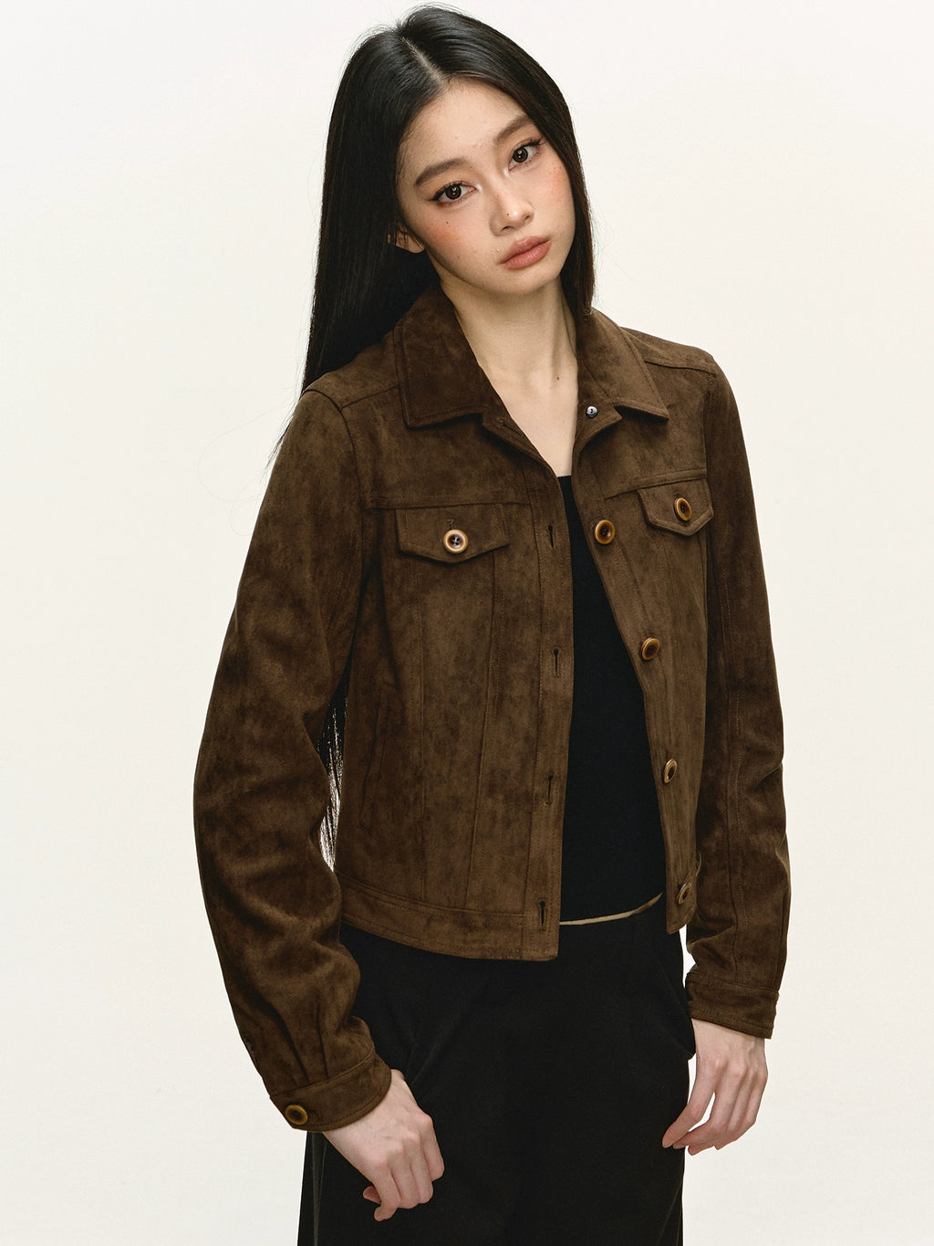 Anna Aneae Niche Button-up Collar Short Jacket