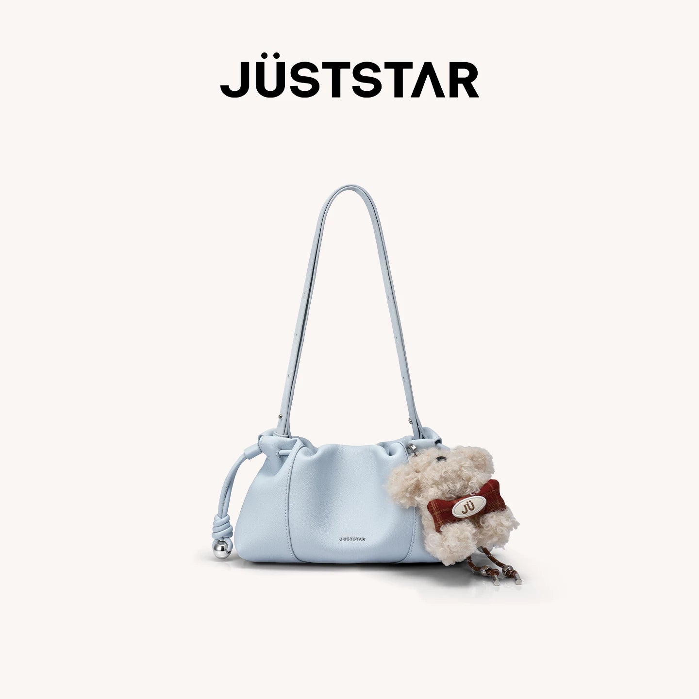 JUST STAR Pleated Shoulder Messenger Bag
