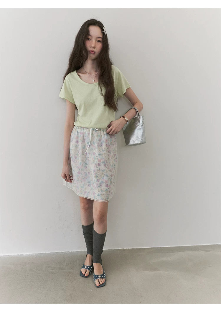 VOOE Mesh Floral Fashion Skirt