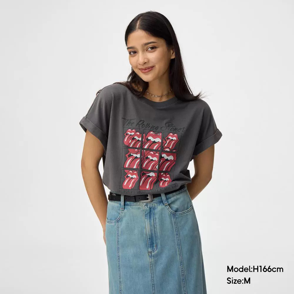 GU Washed Retro Printed Casual Tee