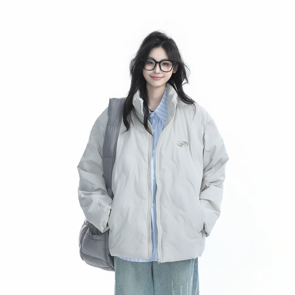 Zuocisankon Neutral Wind Stand-up Collar Thickened Cold-proof Jacket