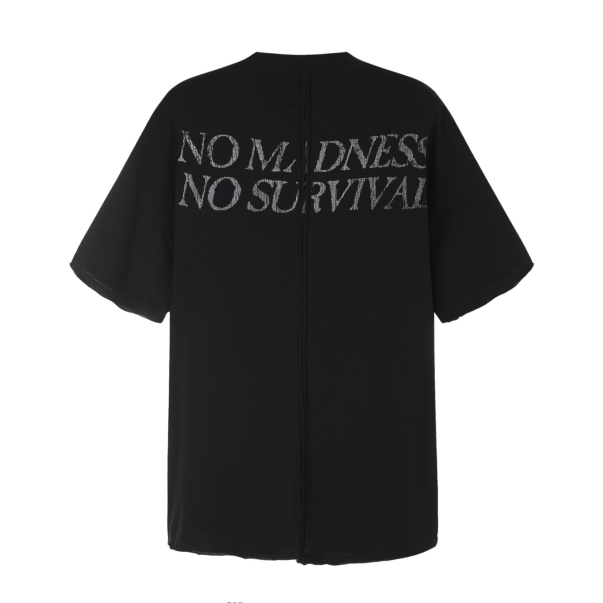 11KN Vintage Loose Letter Print Casual Tee