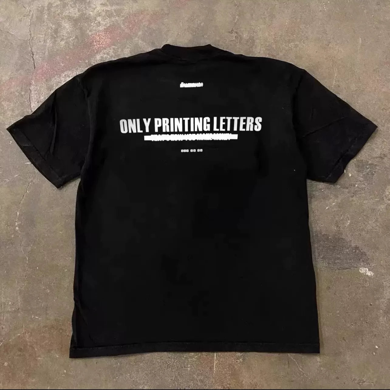 UPUPXIA Letter Print Casual Versatile Tee