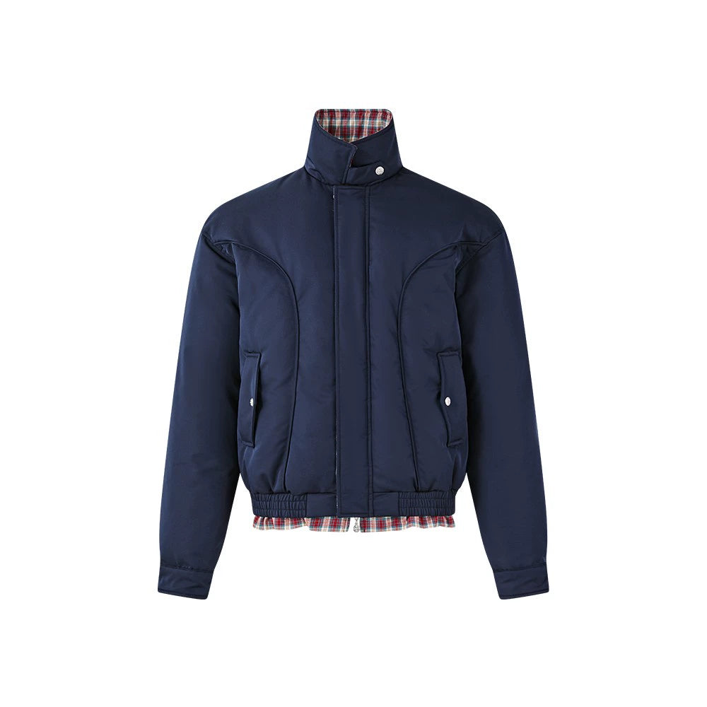 KREATE Plaid Thousand Bird Plaid Stand-up Collar Jacket