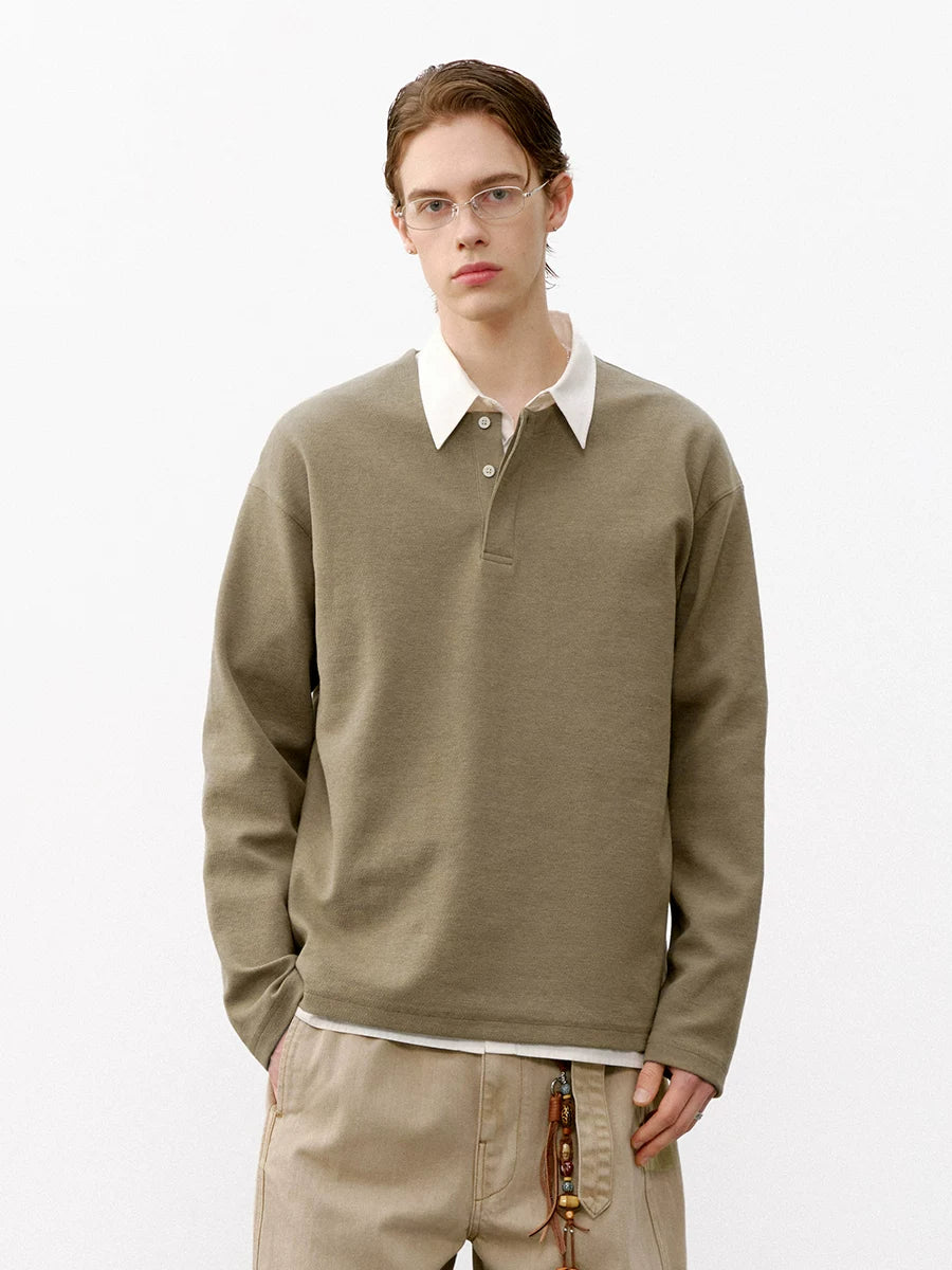 714Street Henry Neck Heavy Loose Long Sleeve T-Shirt