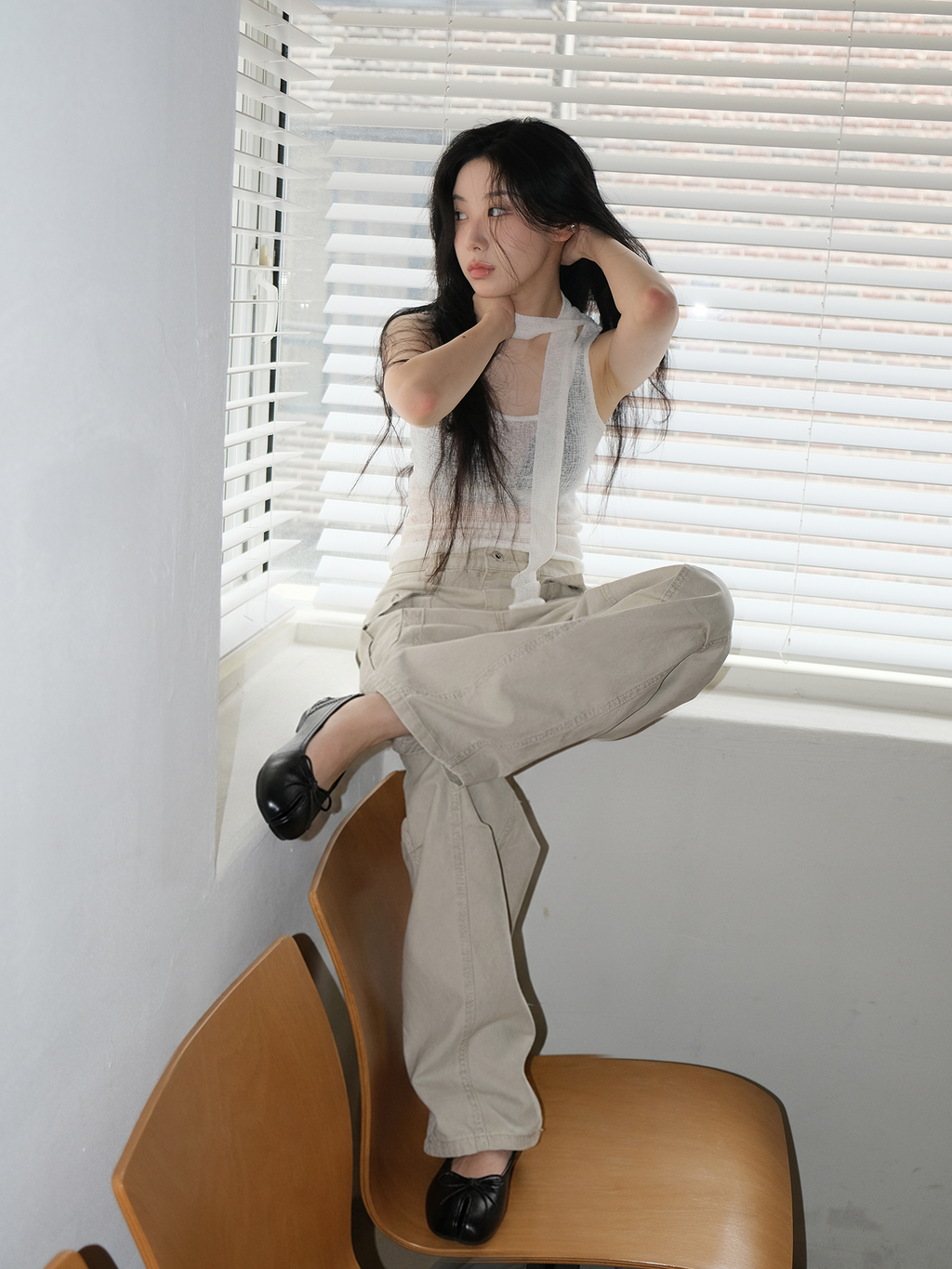 Mooreyu Split-toed Versatile Bow Shoes