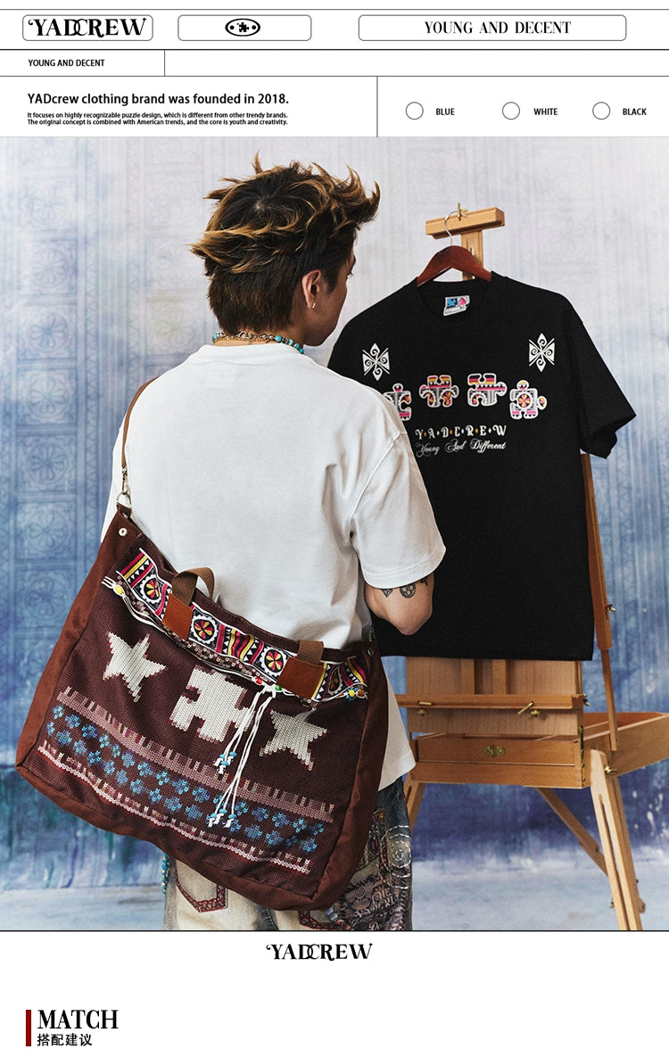 YADcrew Printing Wool Mechanism Crossbody Handbag