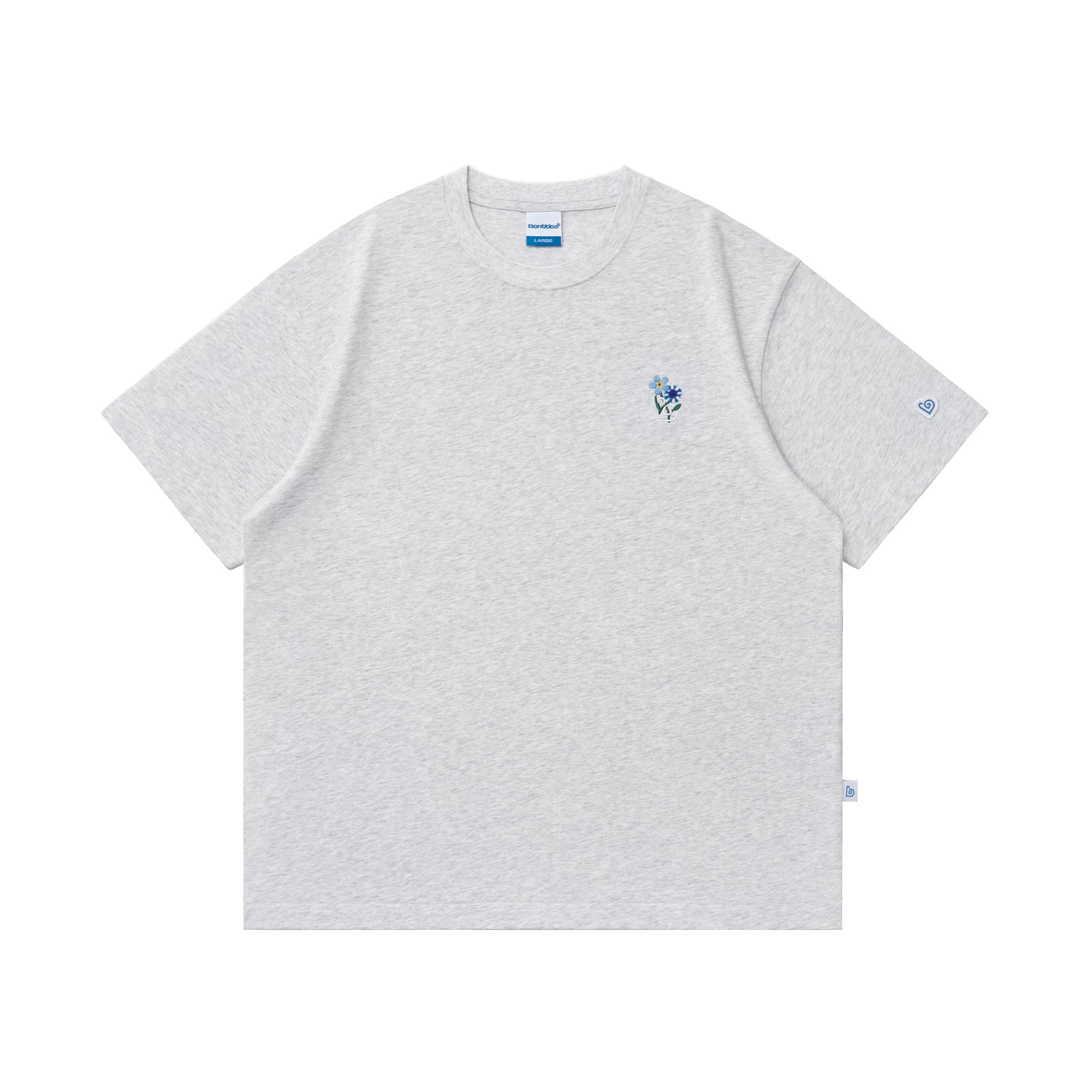 BENT IDEA Bouquet Embroidery Thickened Casual Versatile Tee