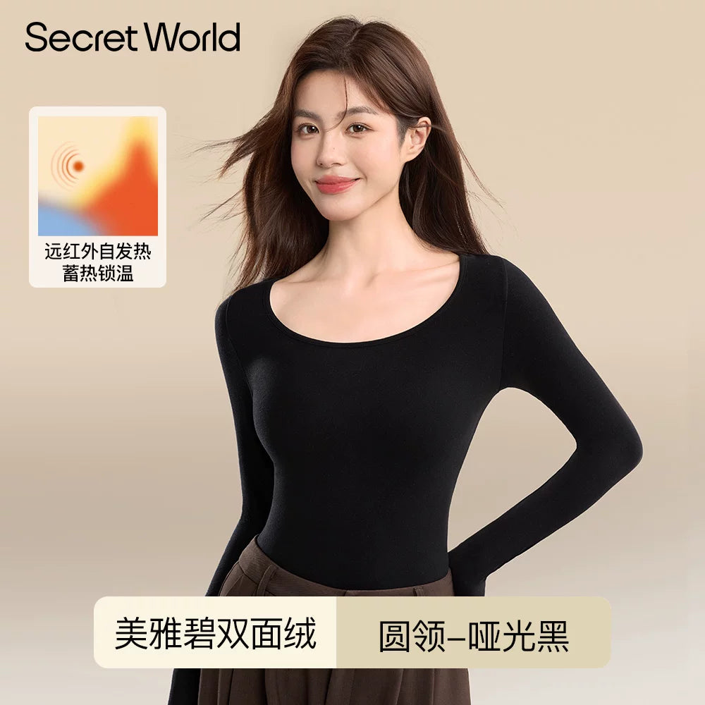 Secret World Semi-turtleneck Slim Fit Warm Inner Long Sleeve