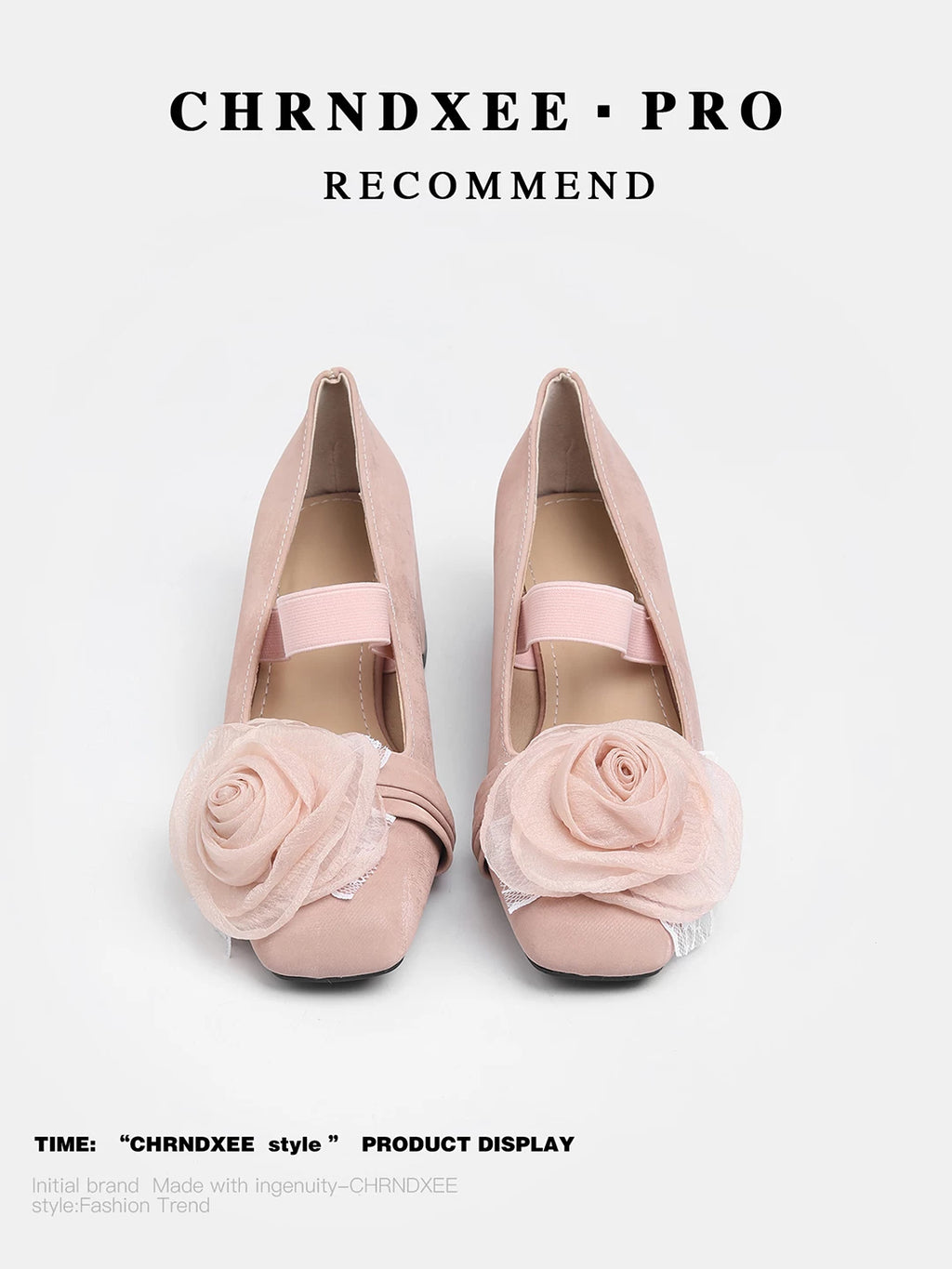 CHRNDXEE Beautiful Mesh Retro Mid-heel Shoes