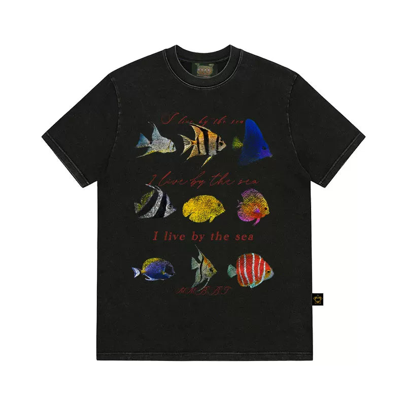 MMBBT Crew Neck Front Shoulder Versatile Cropped Tee