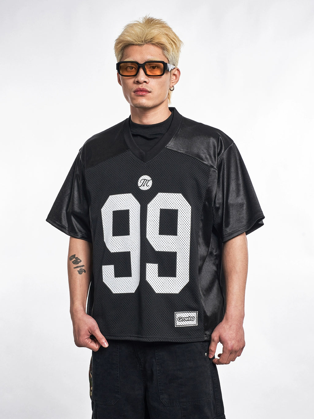 MT99 Alphabet Sports Breathable V-Neck Jersey Tee