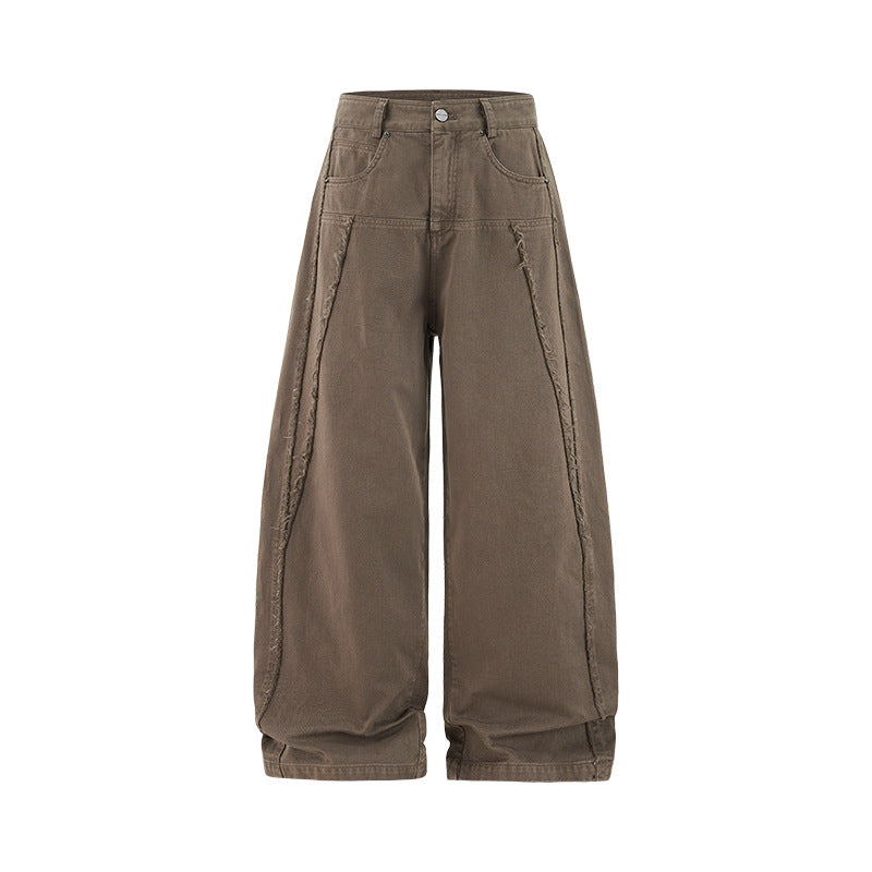 Inflation Rough Edge Old Destruction Style Casual Pants