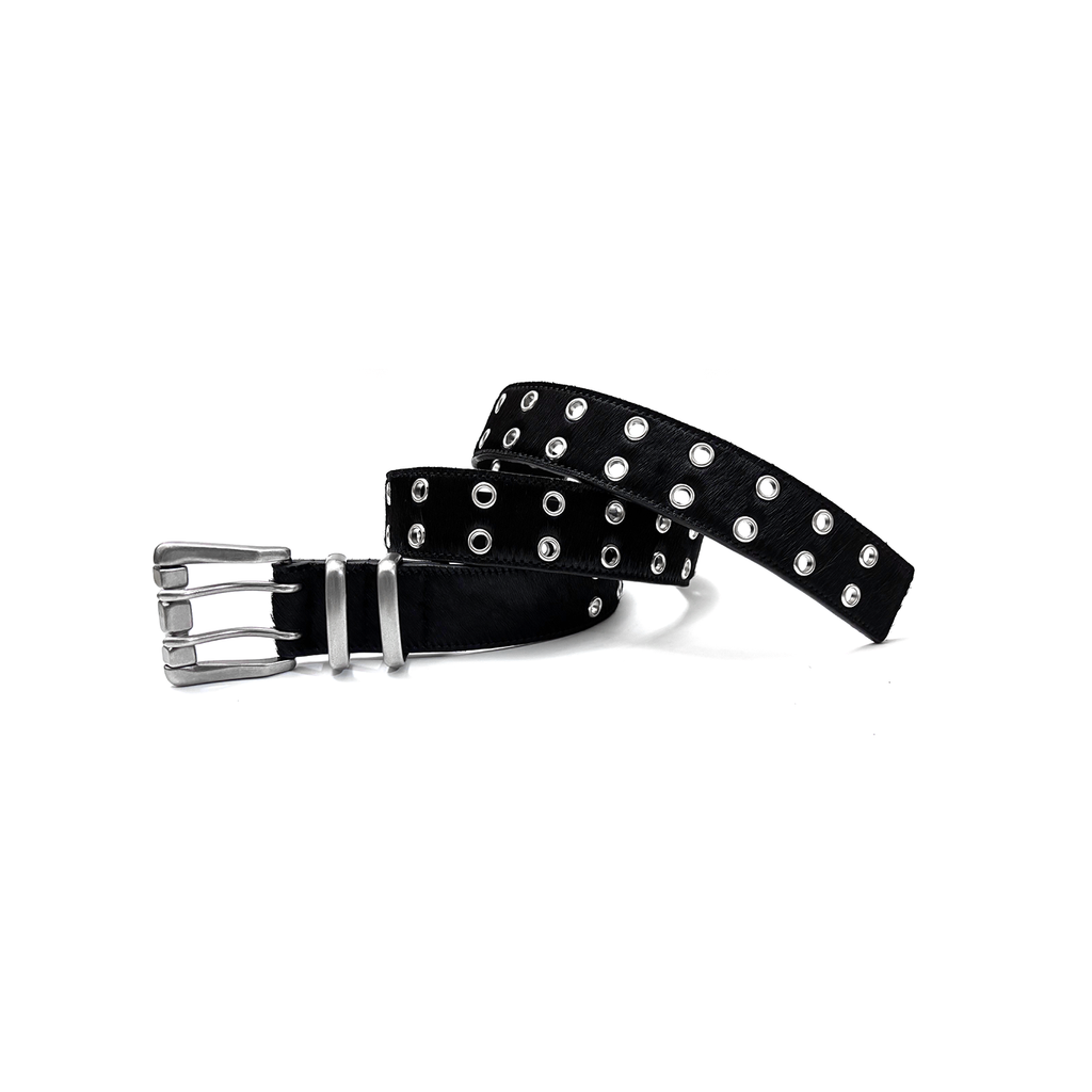 DPOL Maillard Cowhide Double-row Pin Buckle Belt