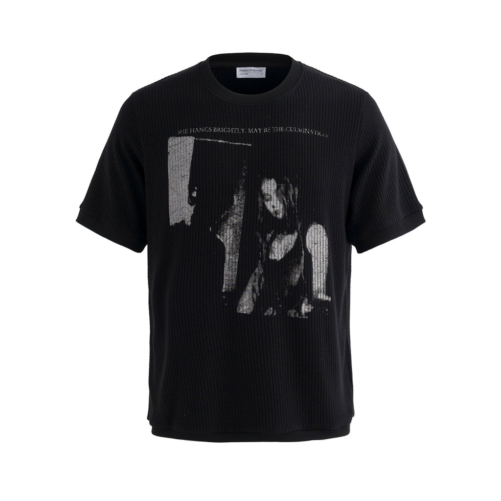 POH Threaded Sleeve Pendulum Light Rock Print Tee