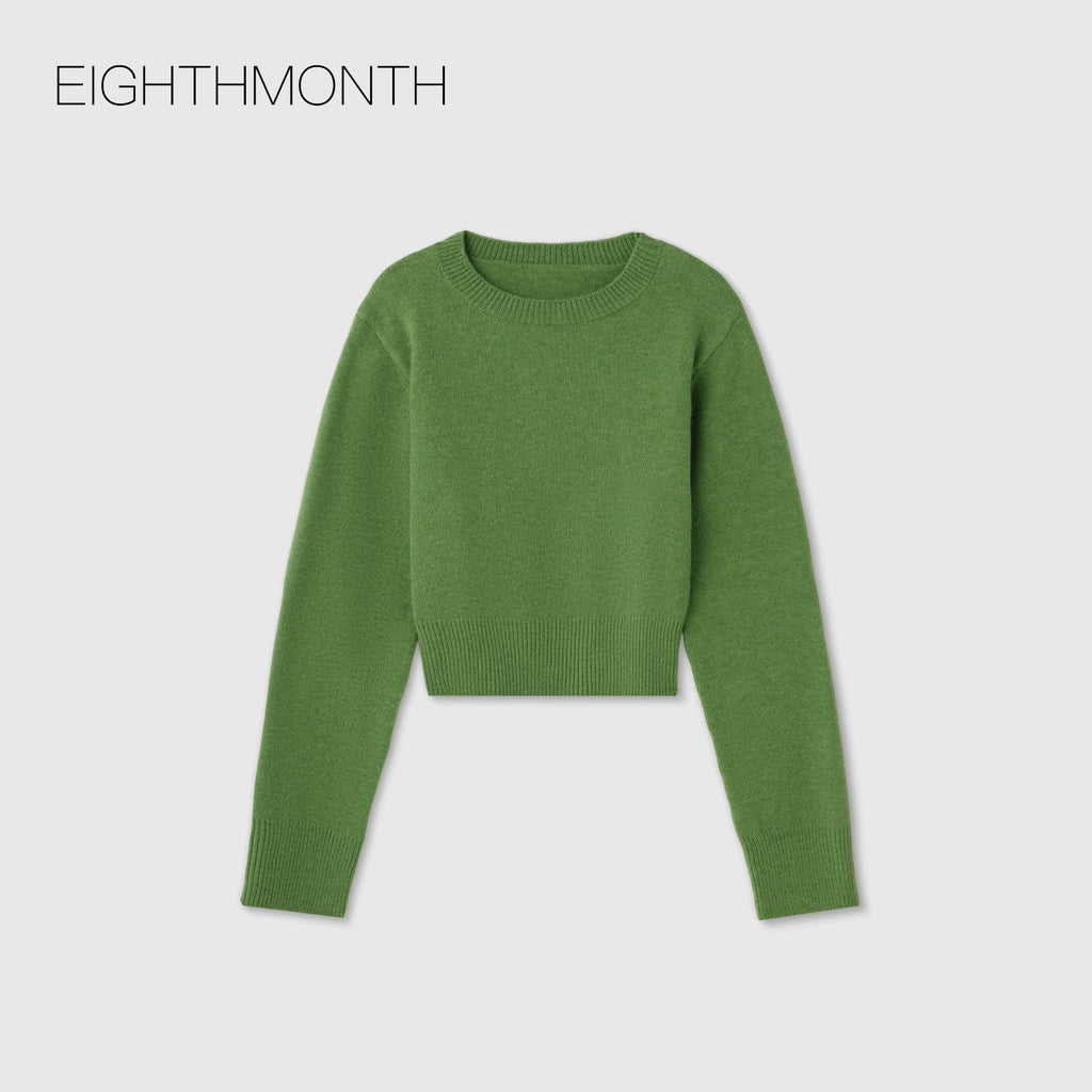EIGHTHMONTH Vintage Crew Neck High Waist Knitted Sweater