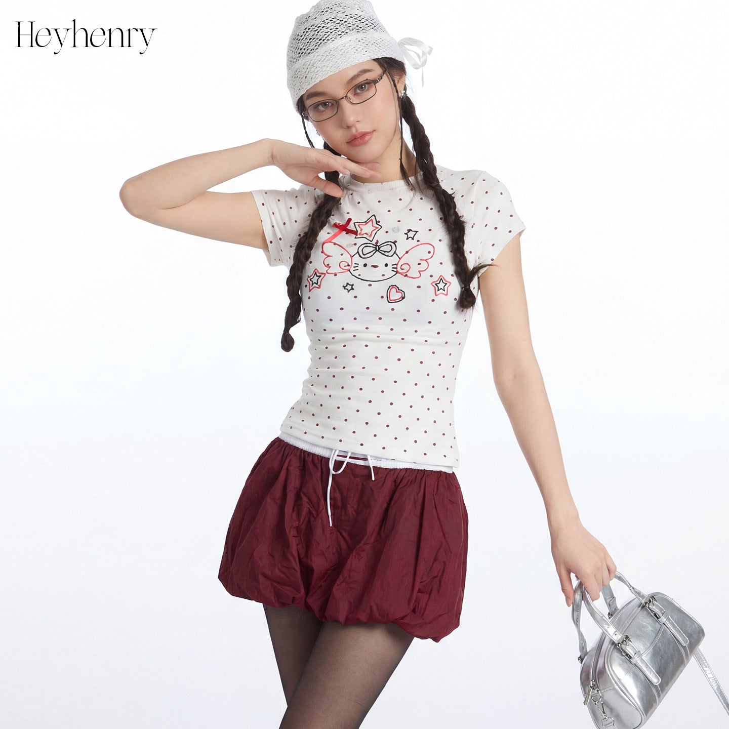 HeyHenry Polka Dot Slim Slim Versatile Tee