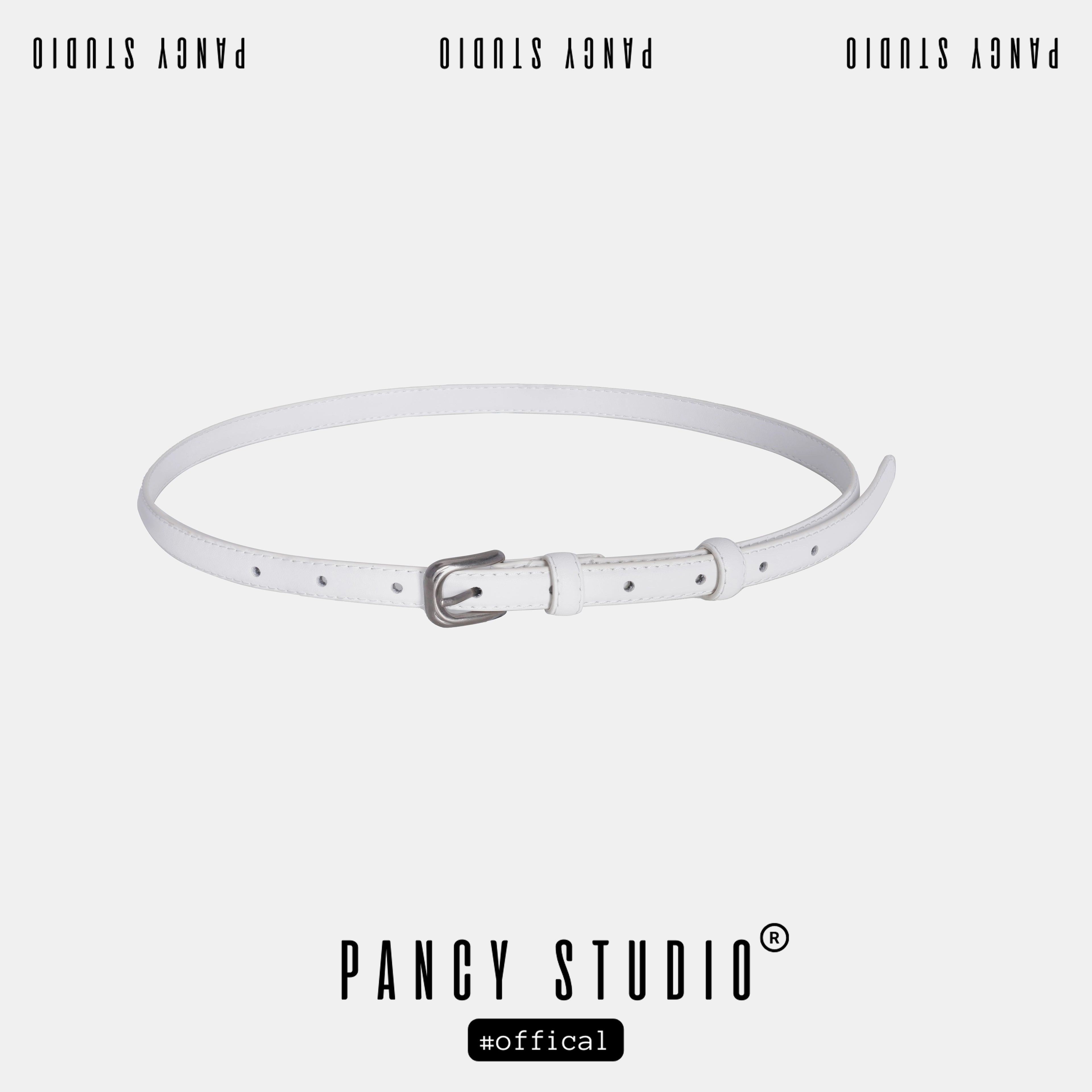 PANCY Simple Retro Thin Double-sided Leather Belt