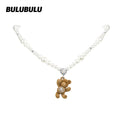 BULUBULU Flocked Bear Necklace