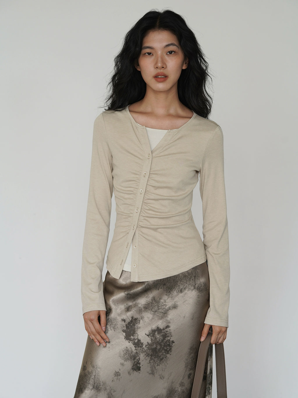 EIGHTHMONTH Fake Two-piece Slim-fit Pleated Waist Long Sleeve