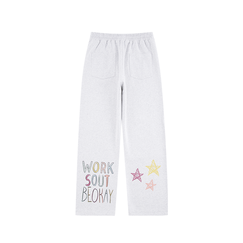 NICEBAD graffiti font star print sweatpants