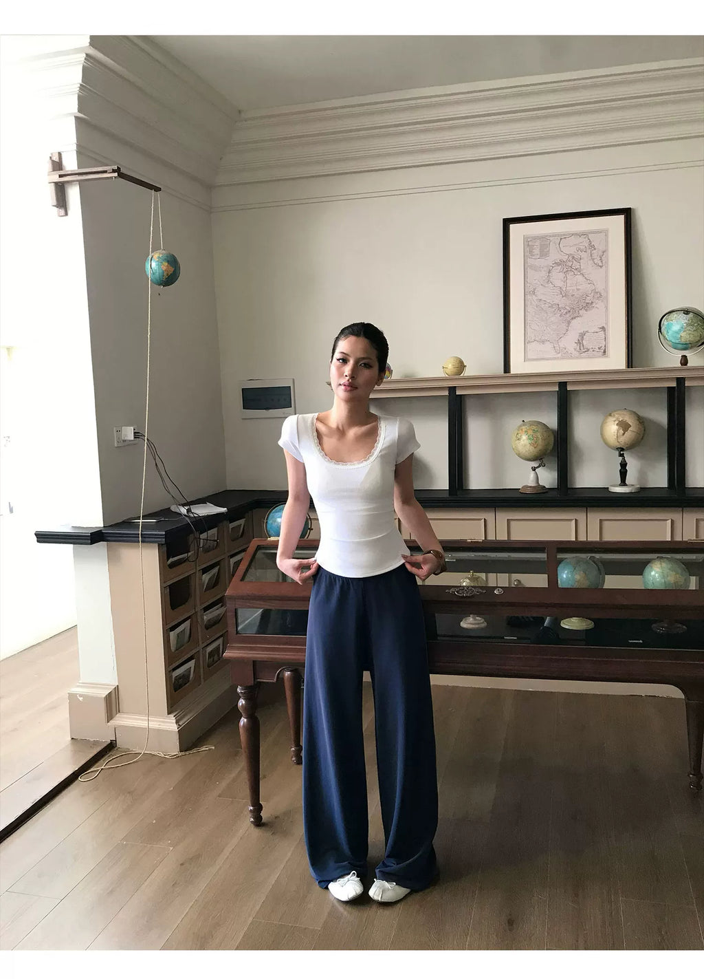 Audwyn Low Waist Straight Skinny Casual Pants