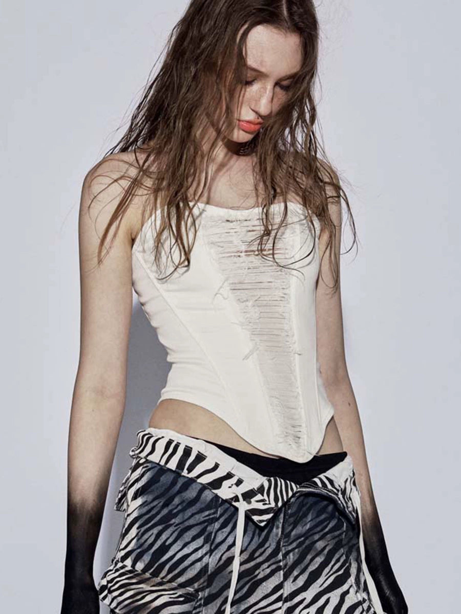 DND4DES Destroy Spice Girl Fish Bone Tube Top