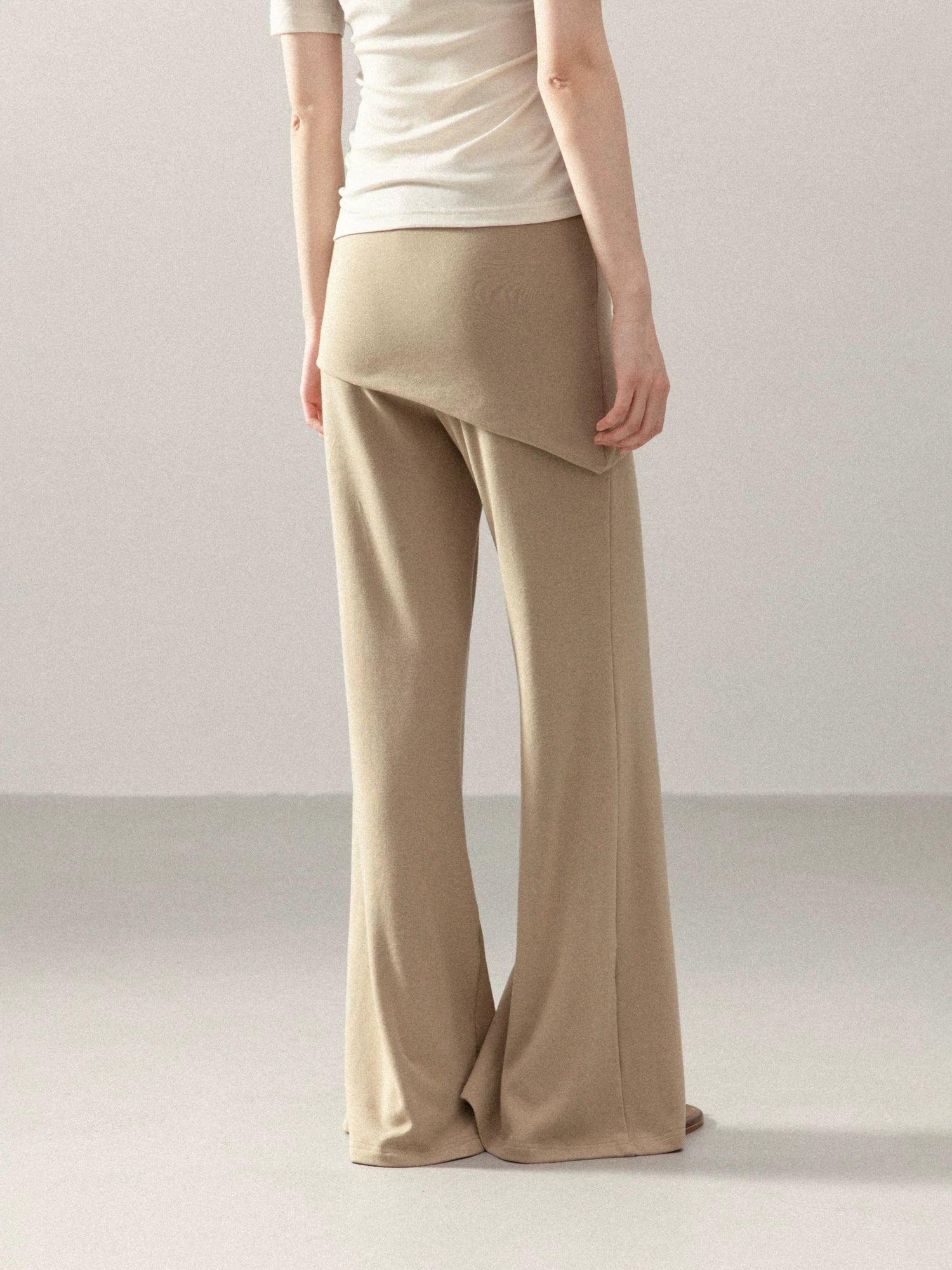 Cantonstory Fake Two-piece Micro-pull Pants Fart Curtain High-waisted Casual Pants