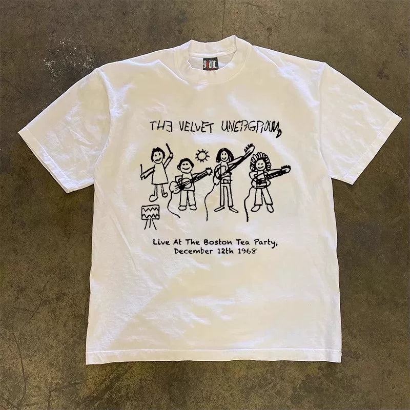 UPUPXIA Fashion Loose Crew Neck Tee