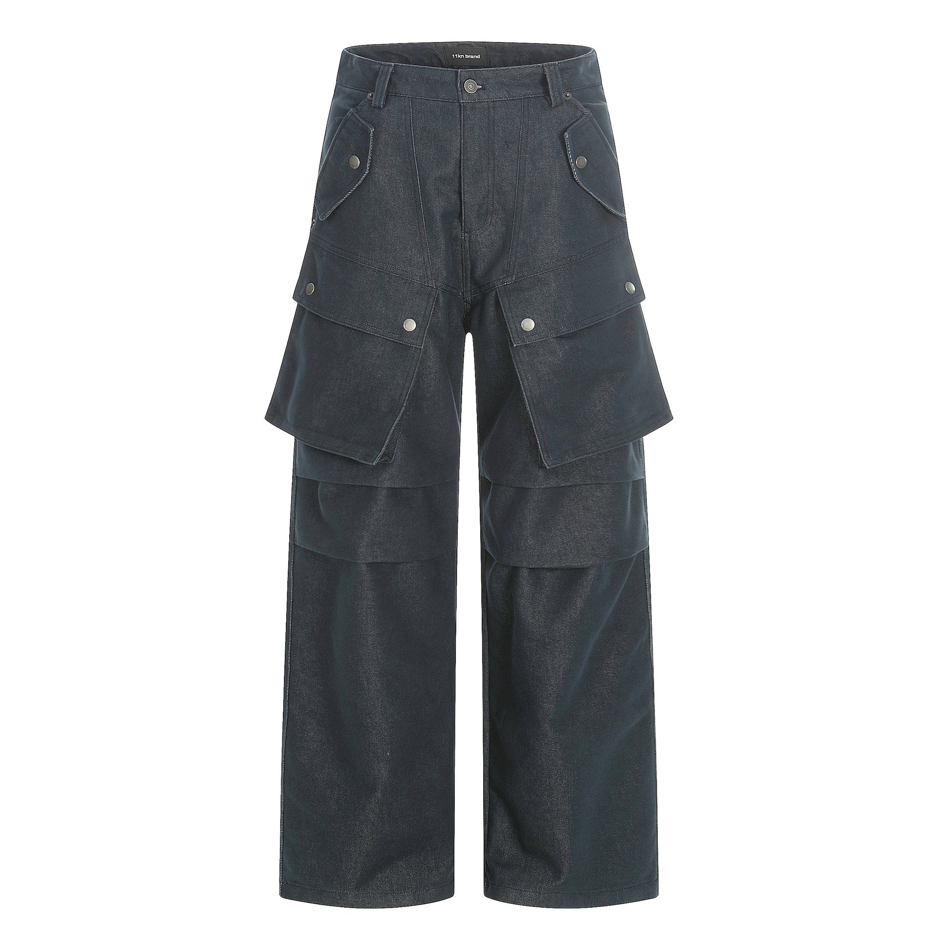 11KN Straight Wide-leg Pleated Slacks
