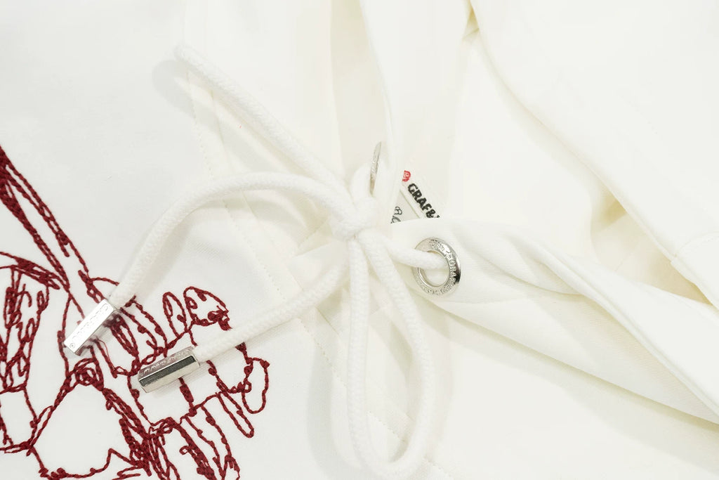 GRAF Rib Embroidered Versatile Double Hooded Sweater