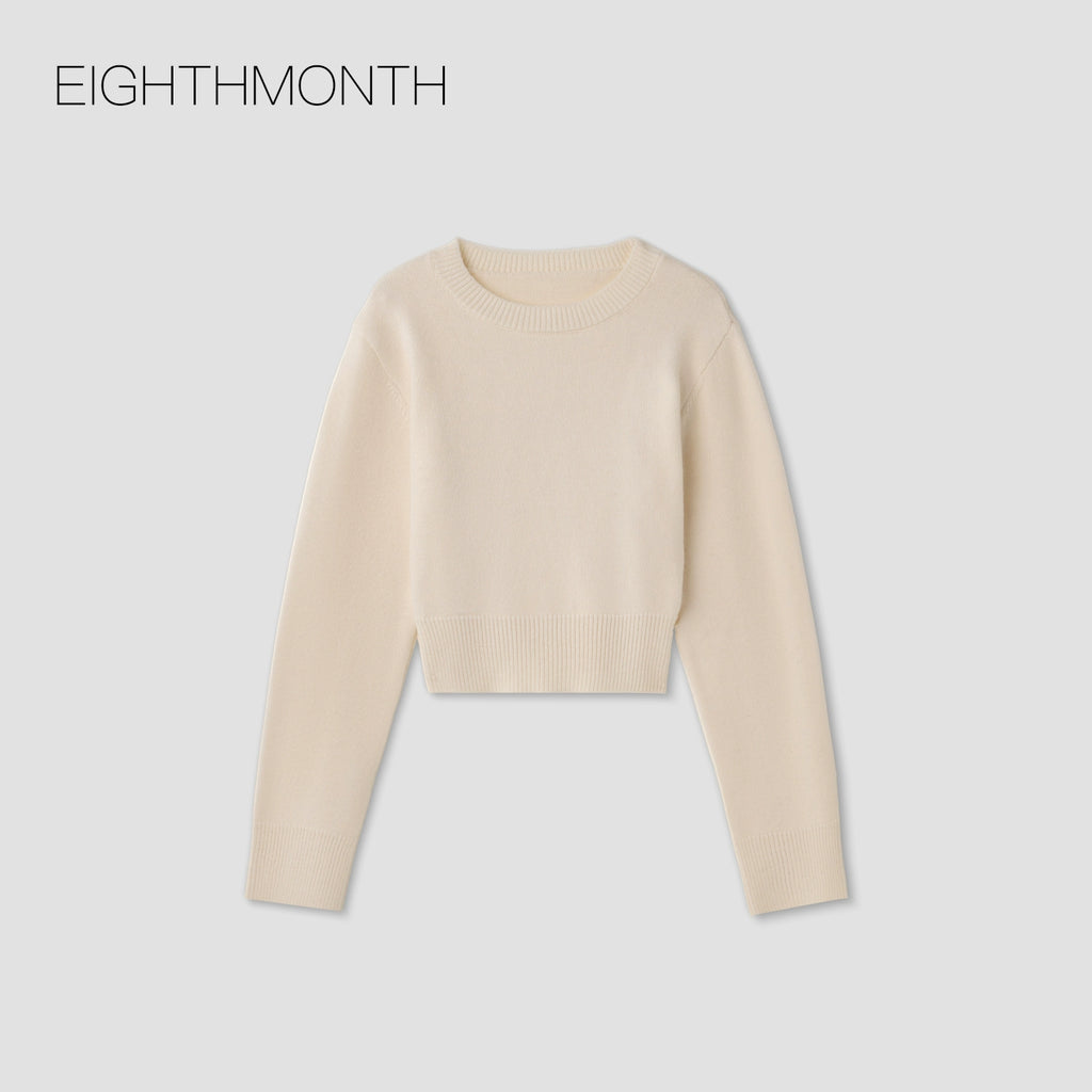 EIGHTHMONTH Vintage Crew Neck High Waist Knitted Sweater