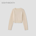 EIGHTHMONTH Vintage Crew Neck High Waist Knitted Sweater