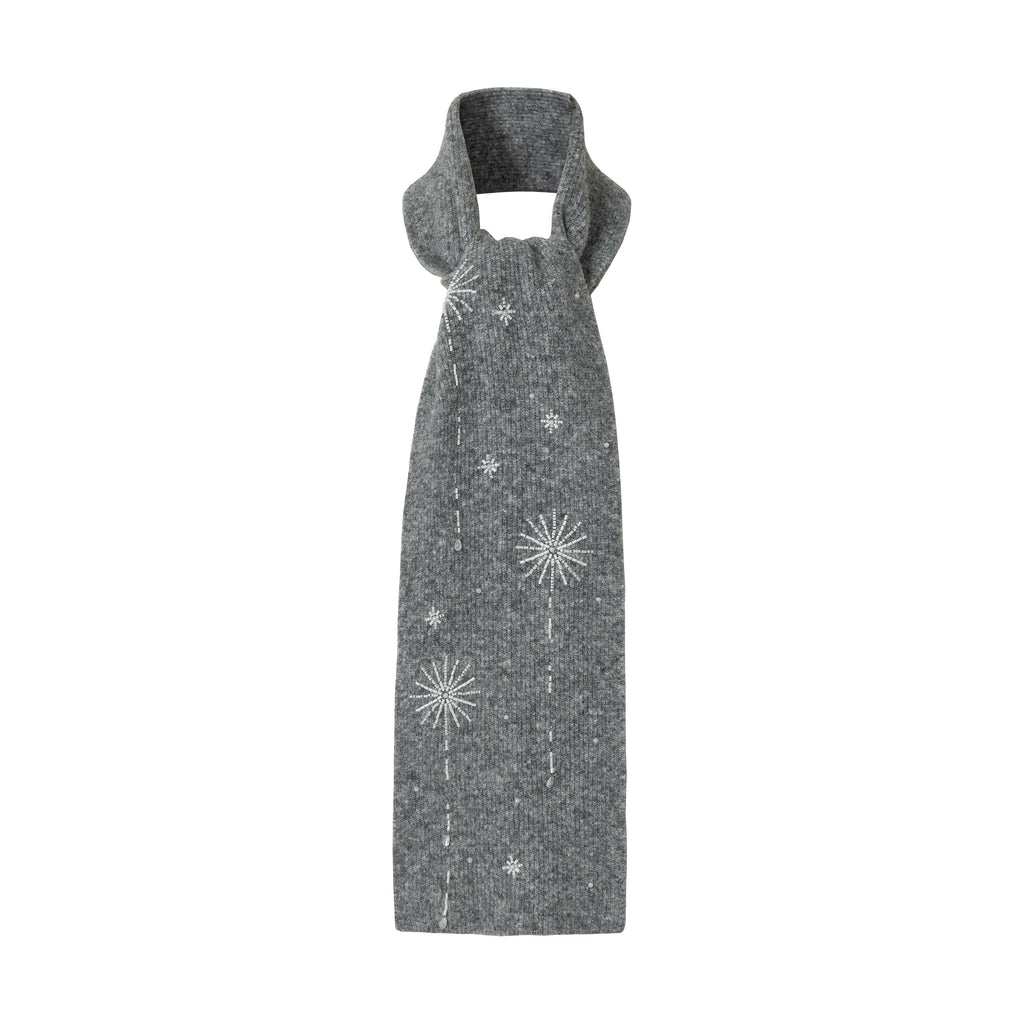 LOUMUTAKU Handmade Fireworks Crystal Beaded Knitted Scarf