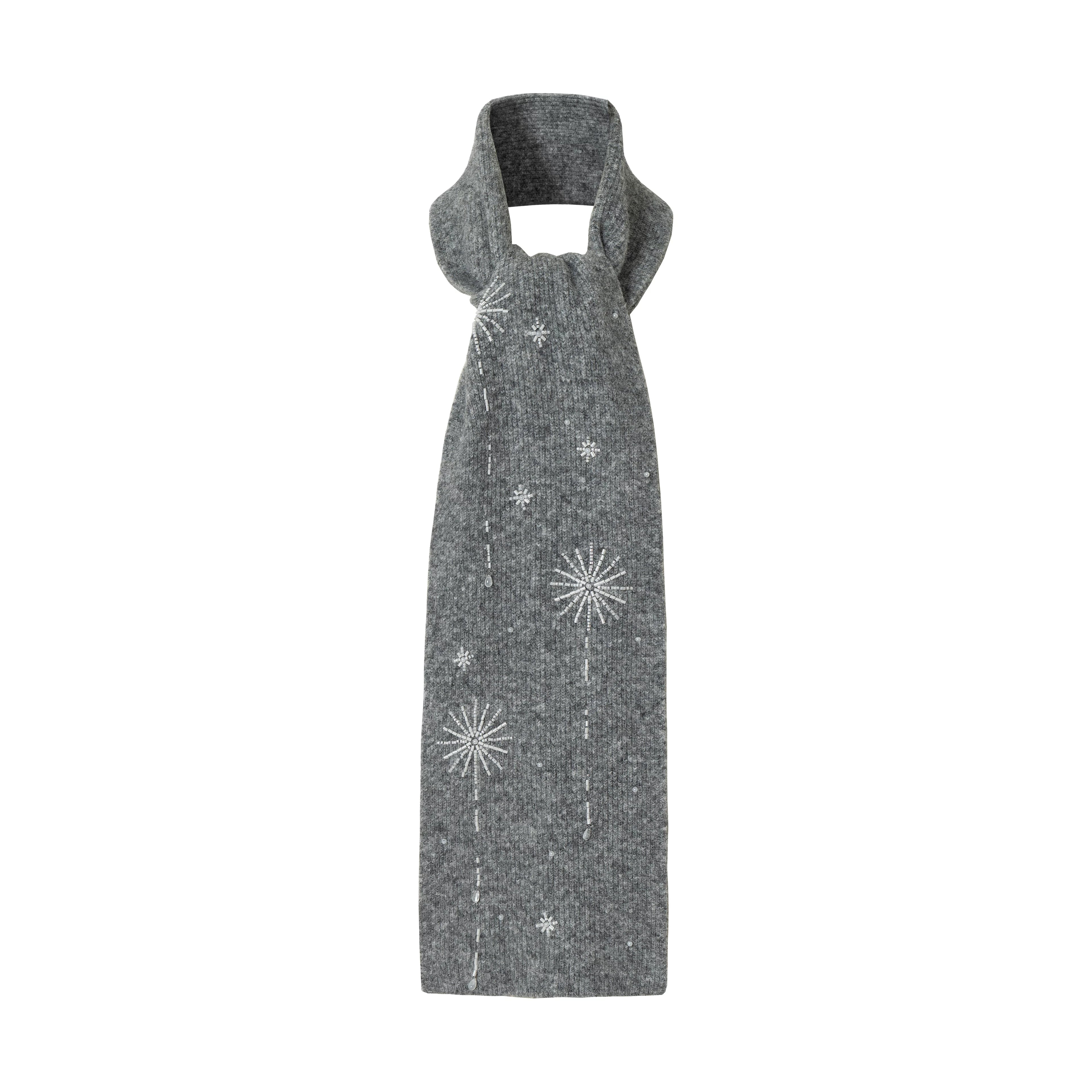 LOUMUTAKU Handmade Fireworks Crystal Beaded Knitted Scarf