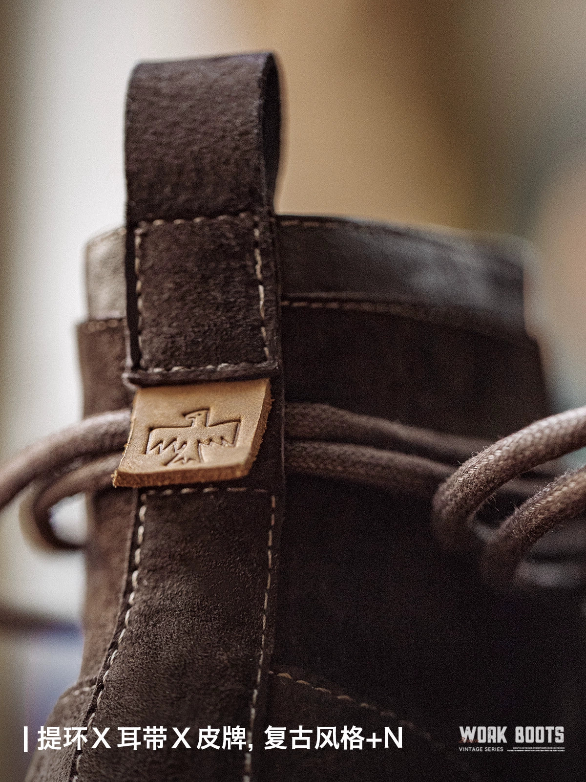 Maden Retro Casual Mid-top Thick-soled Leather Breathable Martin Boots