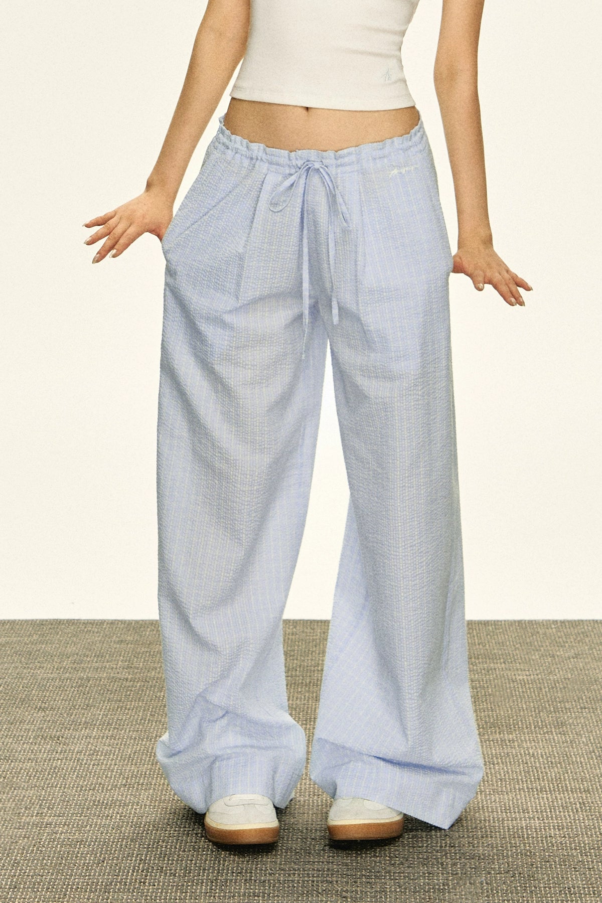 Ariseism Vintage Thin Plaid Casual Pants