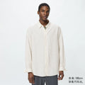 Uniqlo Men's Clothing Women's French Hemp Striped Shirt Long Sleeve Linen Shirt Casual 25 Spring and Summer New 474508