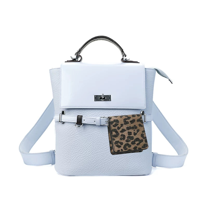 JANDRESS Vintage College Belt Decorative Contrast Backpack