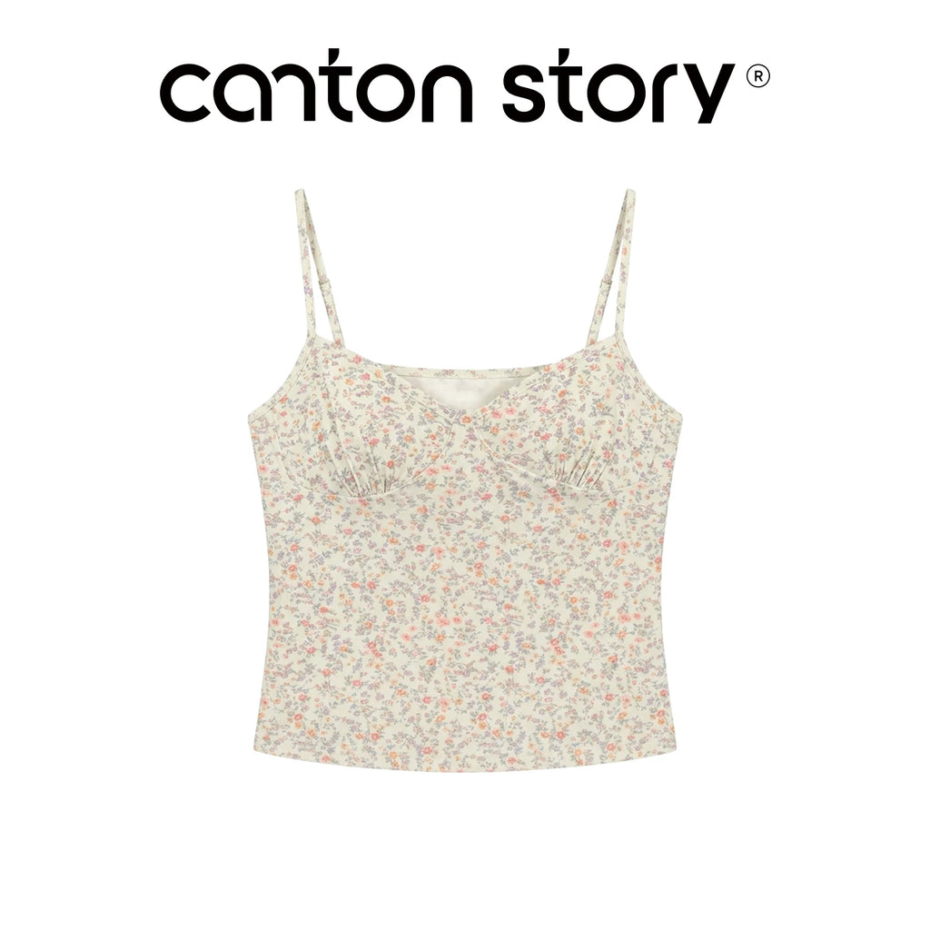 Cantonstory Floral Slim Sling Vest