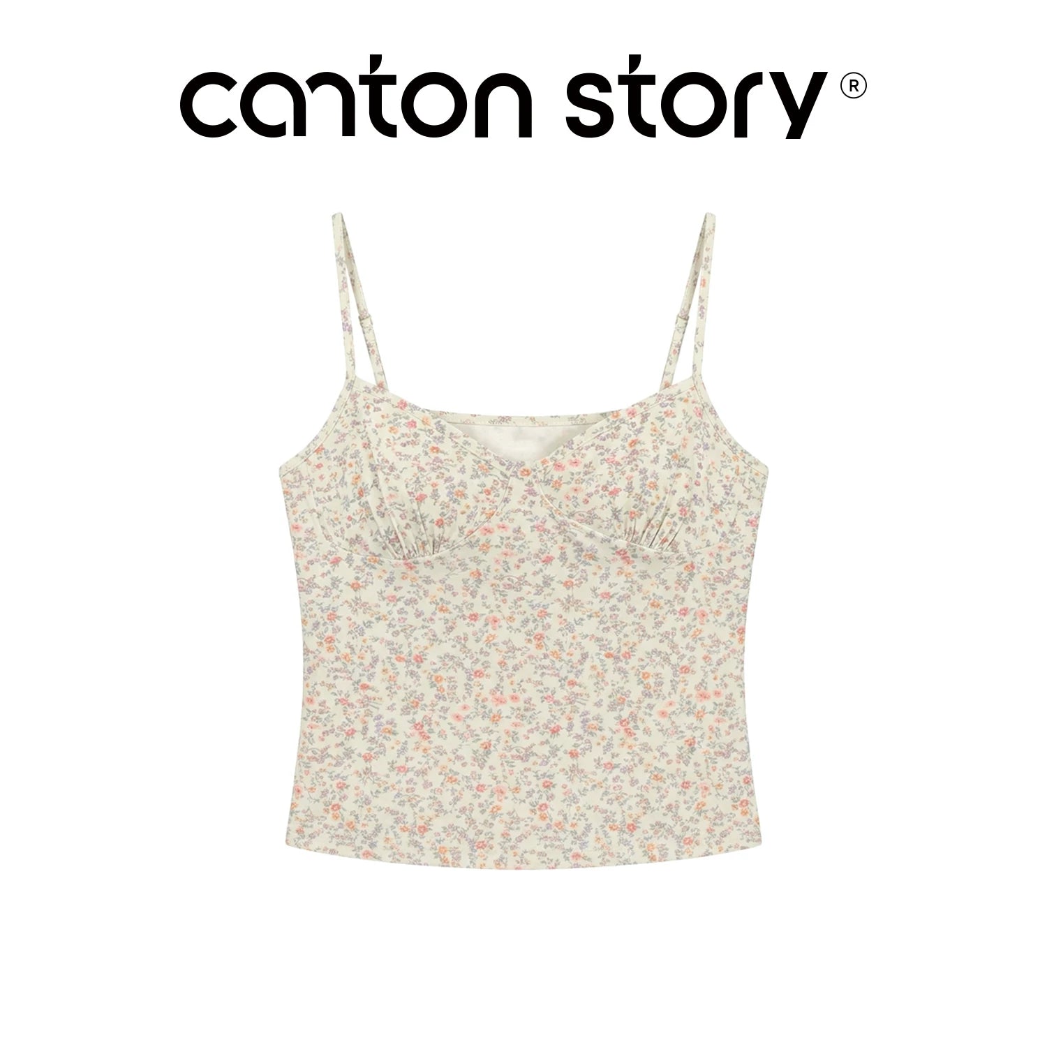 Cantonstory Floral Slim Sling Vest