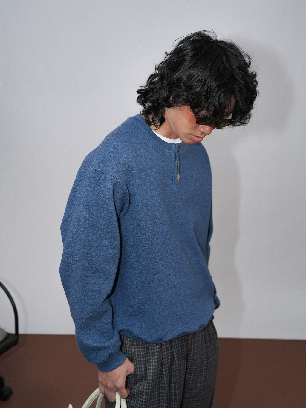 O3PARK Versatile Loose Baseball Collar Short Sweater