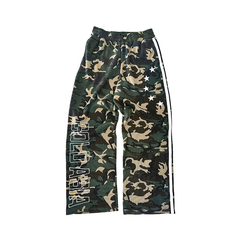 ColdAsia Embroidered Ribbon Striped Camouflage Loose Sport Set