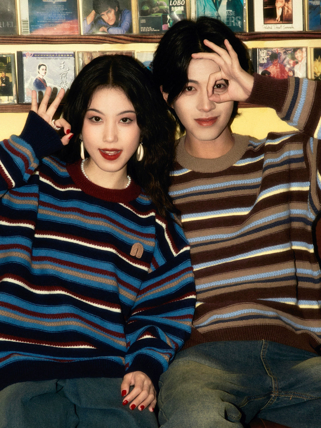 ALOHA Retro Hong Kong Style Lazy Japanese Striped Sweater