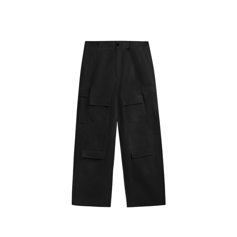 Inflation American Street Wide Leg Pants Casual Pocket Pants