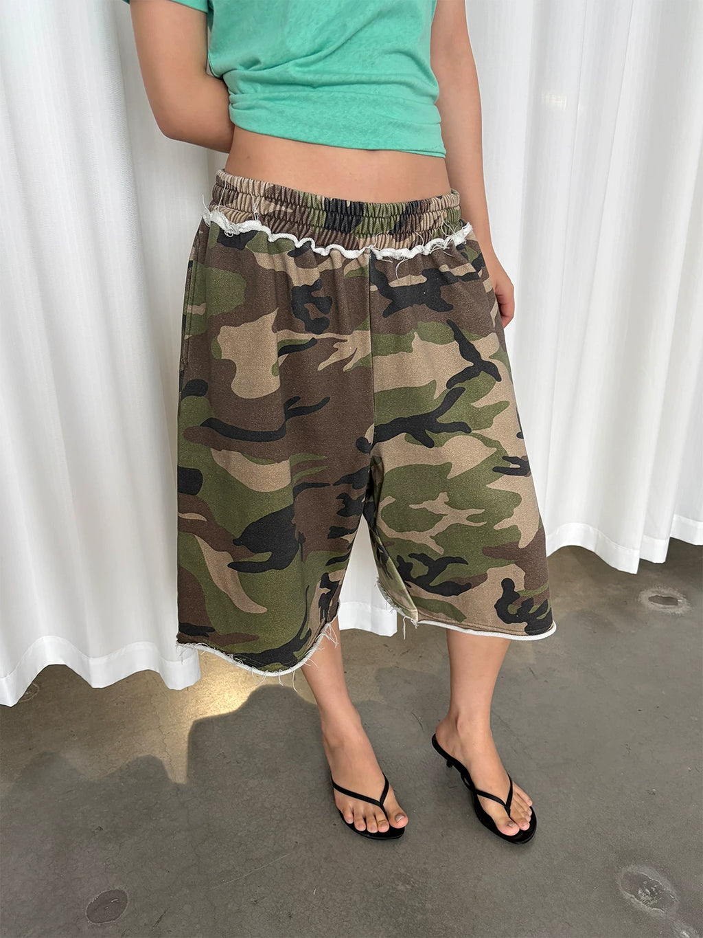 InsGale Camouflage Slack Cropped Shorts